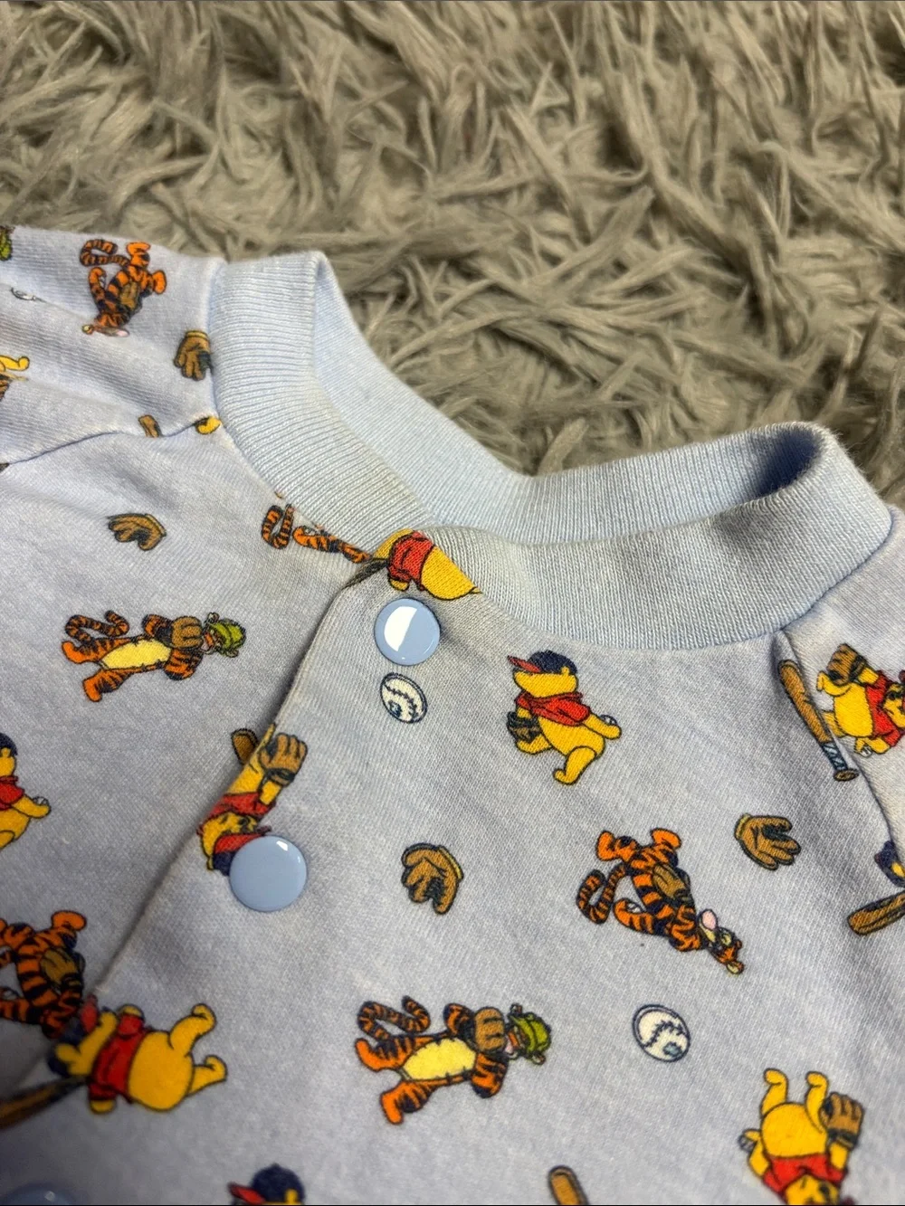 Rare Vintage Disney Baby Light Blue Winnie the Pooh Pajama Set